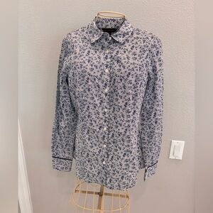 Brooks Brothers Women’s Floral Blue/White Paisley Blouse Size 2